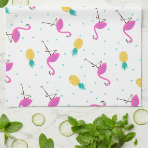 Linge De Cuisine Monogramme au néon des Flamants roses