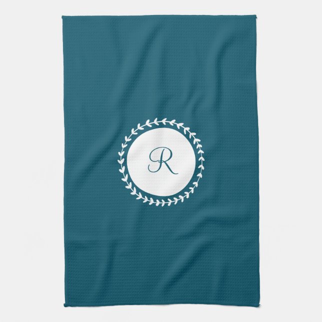 Linge De Cuisine Monogramme bleu marine (Vertical)