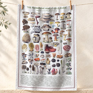 Linge De Cuisine Monogramme Botanique Champignon Vintage Terroso