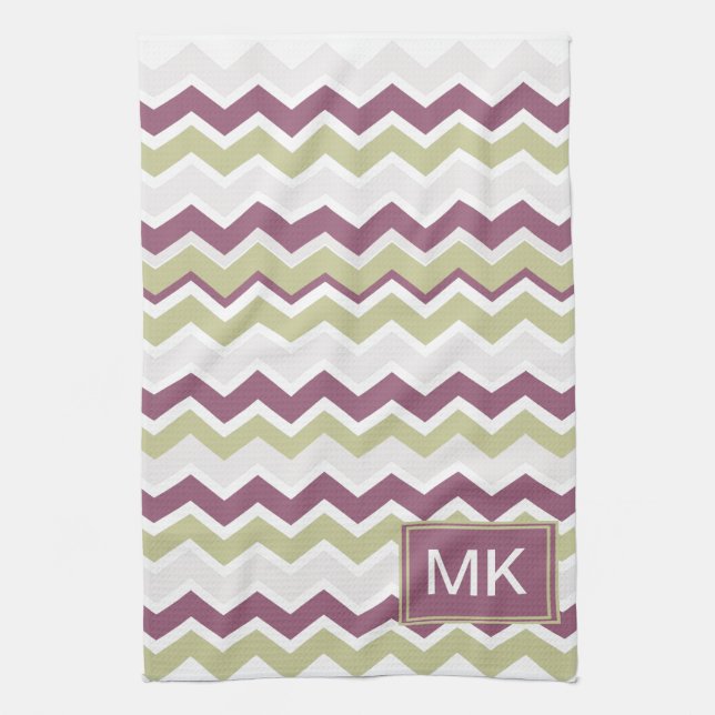 Linge De Cuisine Monogramme Chevron Brick (Vertical)
