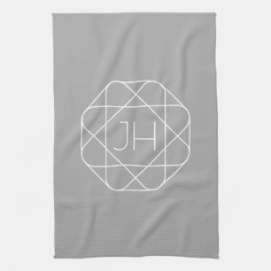 Linge De Cuisine Monogramme Cool, Style de Logo Hip Vibe Gris & B