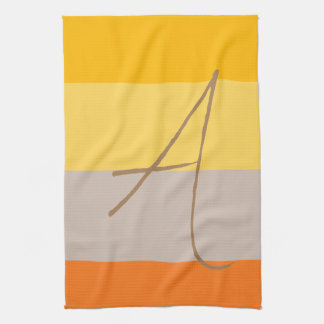 Linge De Cuisine Monogramme couleur pastel moderne multiple Nom ini