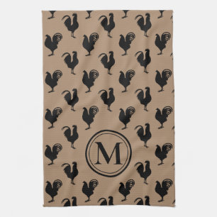 Linge De Cuisine Monogramme de la ferme rustique de coq n' Rooster