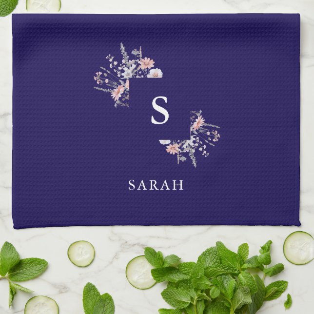 Linge De Cuisine Monogramme de la marine Première maman moderne Tea (Plié)