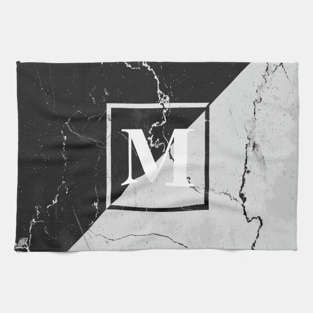 Linge De Cuisine Monogramme de marbre (Horizontal)