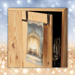 Linge De Cuisine Monogramme de Noël Joyeux hiver vintage  