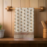 Linge De Cuisine Monogramme de poulet de pays rustique | Nom<br><div class="desc">Superbe déco pour les cuisines de campagne, cet ensemble design dispose d'un motif arrière - plan avec un poulet et ses poussins avec un mocha brun pays en vichy vérifier le motif sur le fond et rouge accent texte où vous pouvez ajouter votre initiale, nom ou autre texte (par ex....</div>
