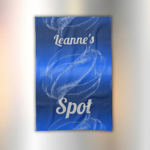 Linge De Cuisine Monogramme en métal brossé et Parties scintillant