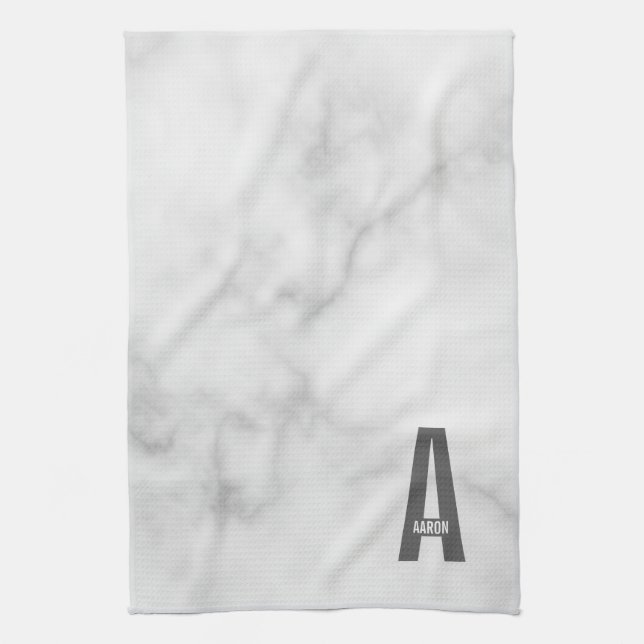 Linge De Cuisine Monogramme et nom personnalisés gras modernes (Vertical)
