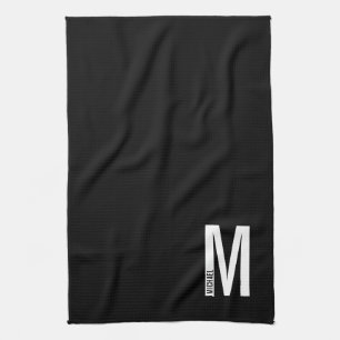 Linge De Cuisine Monogramme et nom personnalisés modernes