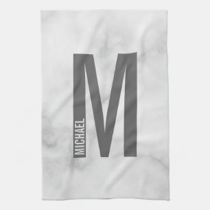 Linge De Cuisine Monogramme et nom personnalisés modernes