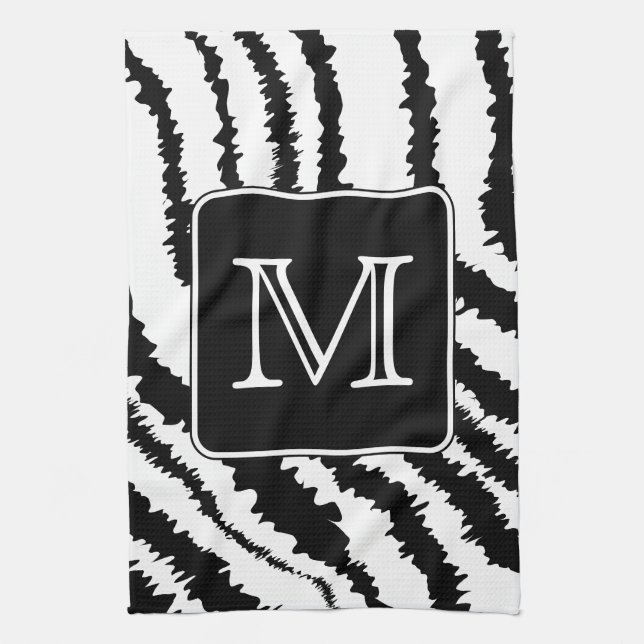Linge De Cuisine Monogramme fait sur commande, copie animale de (Vertical)