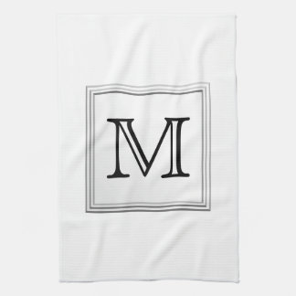 Linge De Cuisine Monogramme fait sur commande imprimé. Noir et