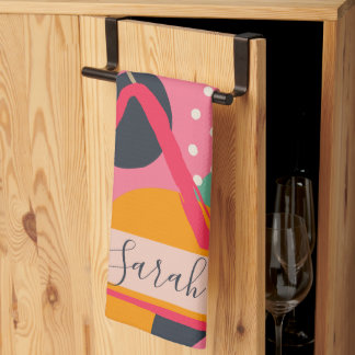 Linge De Cuisine Monogramme géométrique coloré Abstrait Design