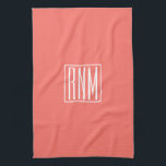 Linge De Cuisine Monogramme initial | Blanc Sur Le Corail<br><div class="desc">3 initiales monogrammées.</div>
