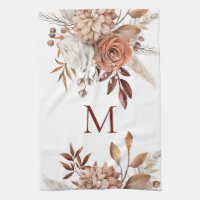 Monogramme initial en terre cuite Florales Pampas