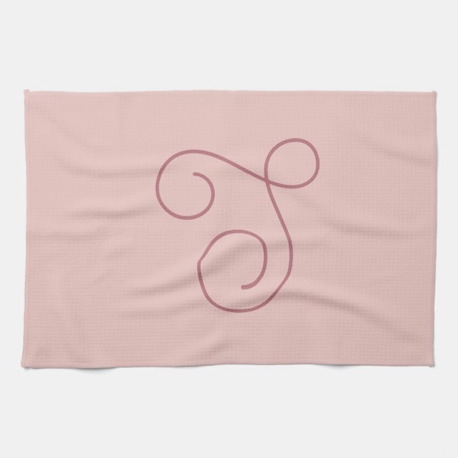 Linge De Cuisine Monogramme initial simple moderne (Horizontal)