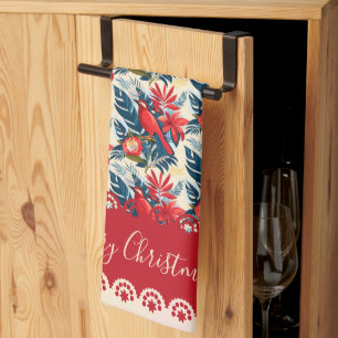 Linge De Cuisine Monogramme Joyeux Noël & Bonne Année ! Floral 