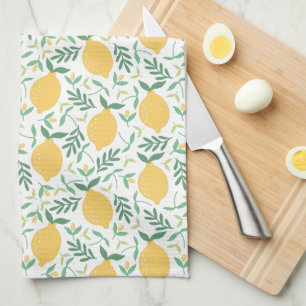Linge De Cuisine Monogramme moderne citron vert jaune Feuille