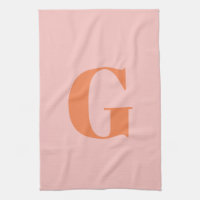 Monogramme moderne Initial Pastel rose et orange 