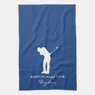 Linge De Cuisine Monogramme Moderne Nom du Club de Golf Bleu