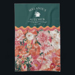 Linge De Cuisine Monogramme orange rose floral<br><div class="desc">Élevez votre espace avec le tapis de Monogramme à motifs floraux rose orange, qui présente un mélange vibrant de teintes chaudes, des détails floraux délicats et une touche personnalisée. Parfait pour ajouter chaleur et élégance aux salons, chambres ou entrées, ce tapis crée une atmosphère élégante et accueillante. Idéal pour ceux...</div>