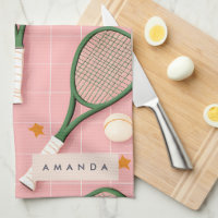 Monogramme Personnalisé Retro Tennis Racket Motif
