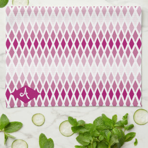 Linge De Cuisine Monogramme rose Diamond Ombre