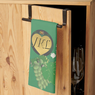 Linge De Cuisine Monogramme Vert Fruit et Floral