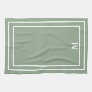 Linge De Cuisine Monogramme vert Sage moderne