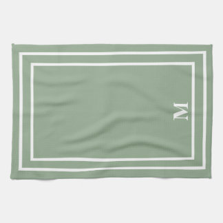 Linge De Cuisine Monogramme vert Sage moderne