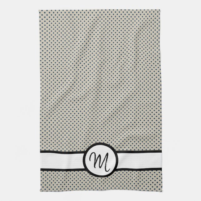 Linge De Cuisine Monogrammes Pois (Vertical)