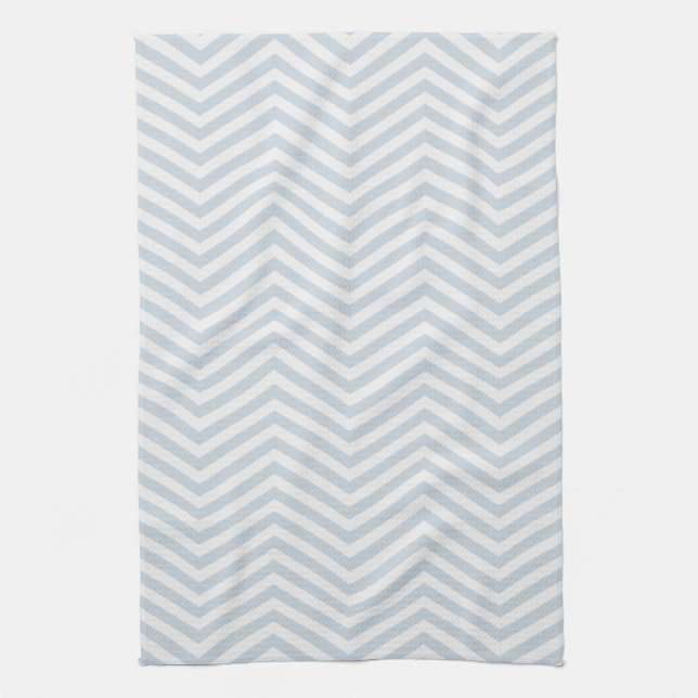 Linge De Cuisine MonoZag Bleu Brume (Vertical)