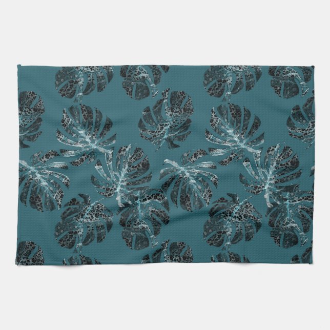 Linge De Cuisine Monstera Leo Impression Animale Glam 1 (Horizontal)