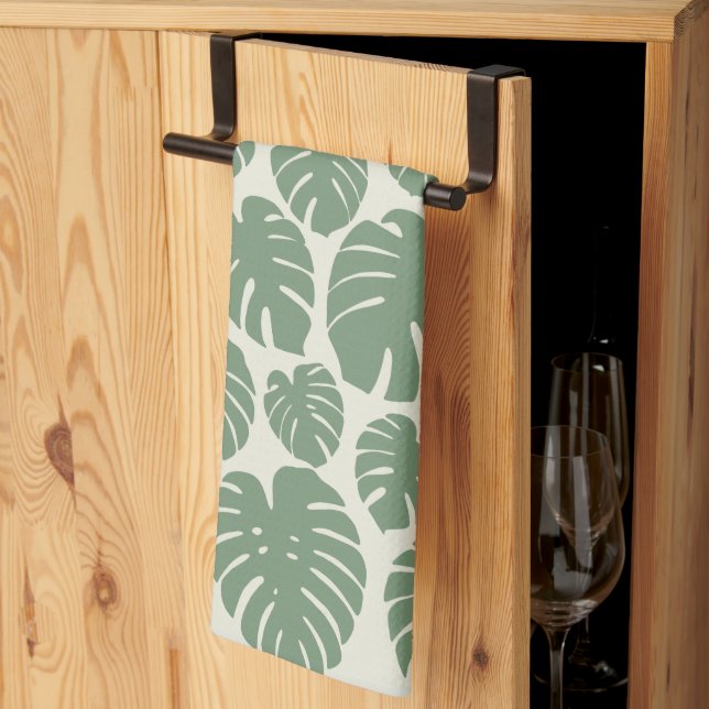 Linge De Cuisine Monstera - Vert (Pliage en tiers)
