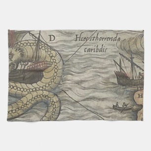 Linge De Cuisine Monstre de carte/serpent de mer