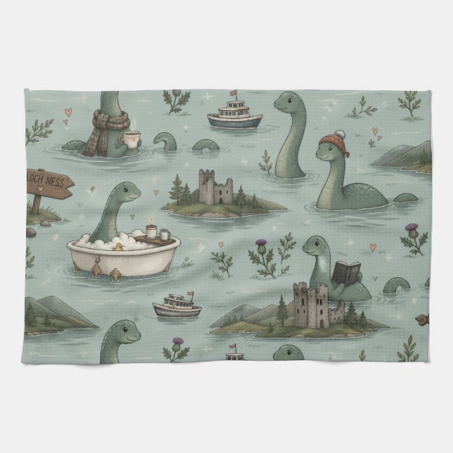 Linge De Cuisine Monstre du Loch Ness  (Horizontal)