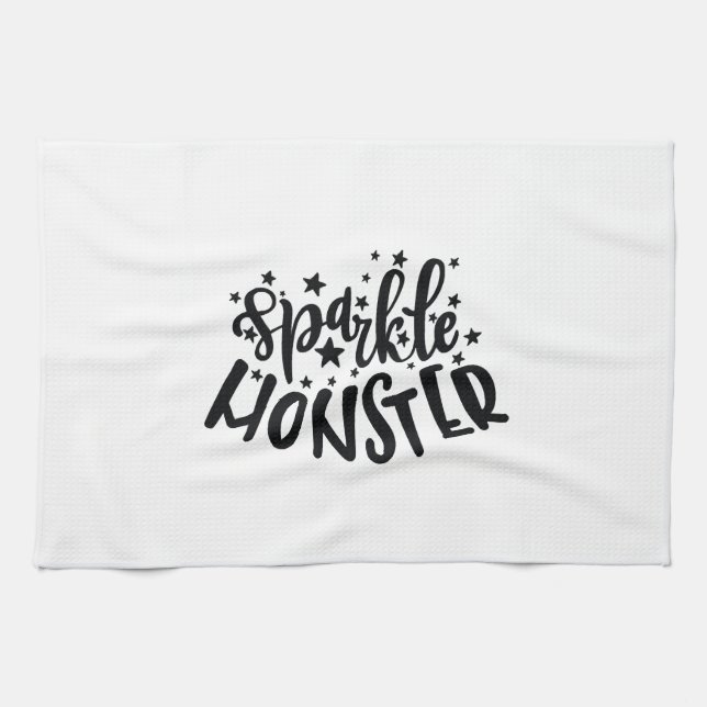 Linge De Cuisine Monstre scintillant Halloween (Horizontal)