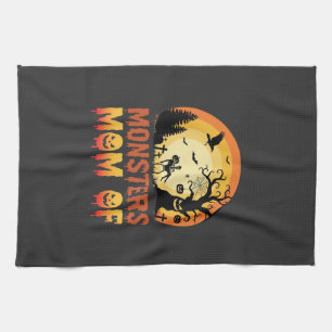 Linge De Cuisine Monstres d'Halloween Maman de la famille squelette