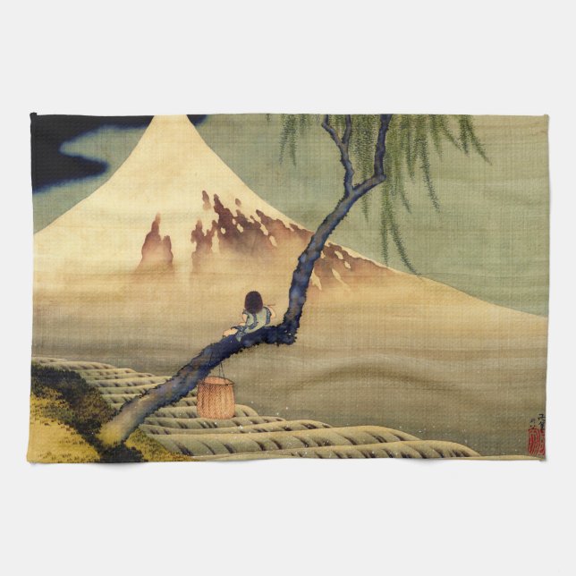 Linge De Cuisine Mont Fuji Japonais Vintage (Horizontal)