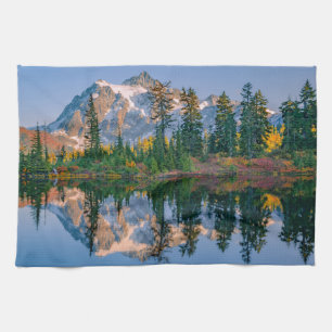 Linge De Cuisine Mont Shuksan reflété dans le lac Reflection