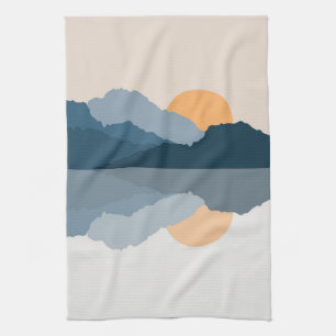 Linge De Cuisine Montagnes bleues reflétées dans le lac