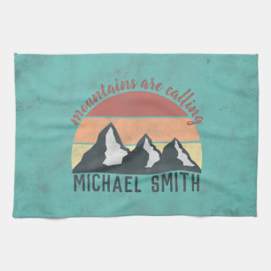 Linge De Cuisine Montagnes pastel vintage appellent monogramme
