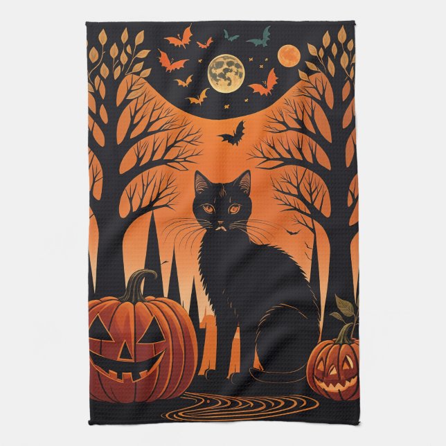 Linge De Cuisine Moonlit Meow (Vertical)