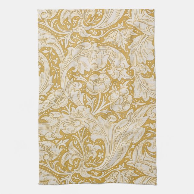 Linge De Cuisine Morris Bachelor's Button Flower & Golden Stems (Vertical)