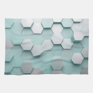 Linge De Cuisine Mosaïque 3D Hexagone Pastel Mint