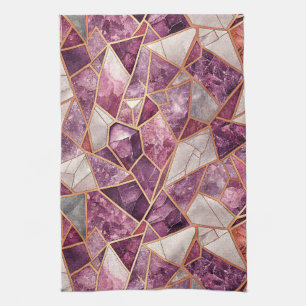 Linge De Cuisine Mosaïque d'améthyste – Verre fissuré - Violet
