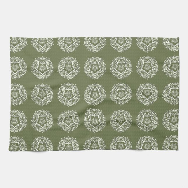 Linge De Cuisine Moss Mandala (Horizontal)