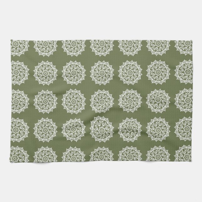 Linge De Cuisine Moss Mandala (Horizontal)