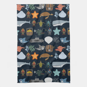 Linge De Cuisine Motif 1 d'habitants d'océan